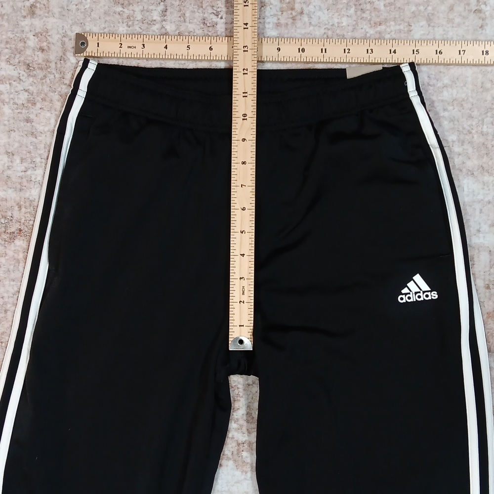 New Adidas Black 3 Stripe Jogger Athletic Pants Mens Medium - Picture 4 of 9